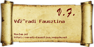 Váradi Fausztina névjegykártya